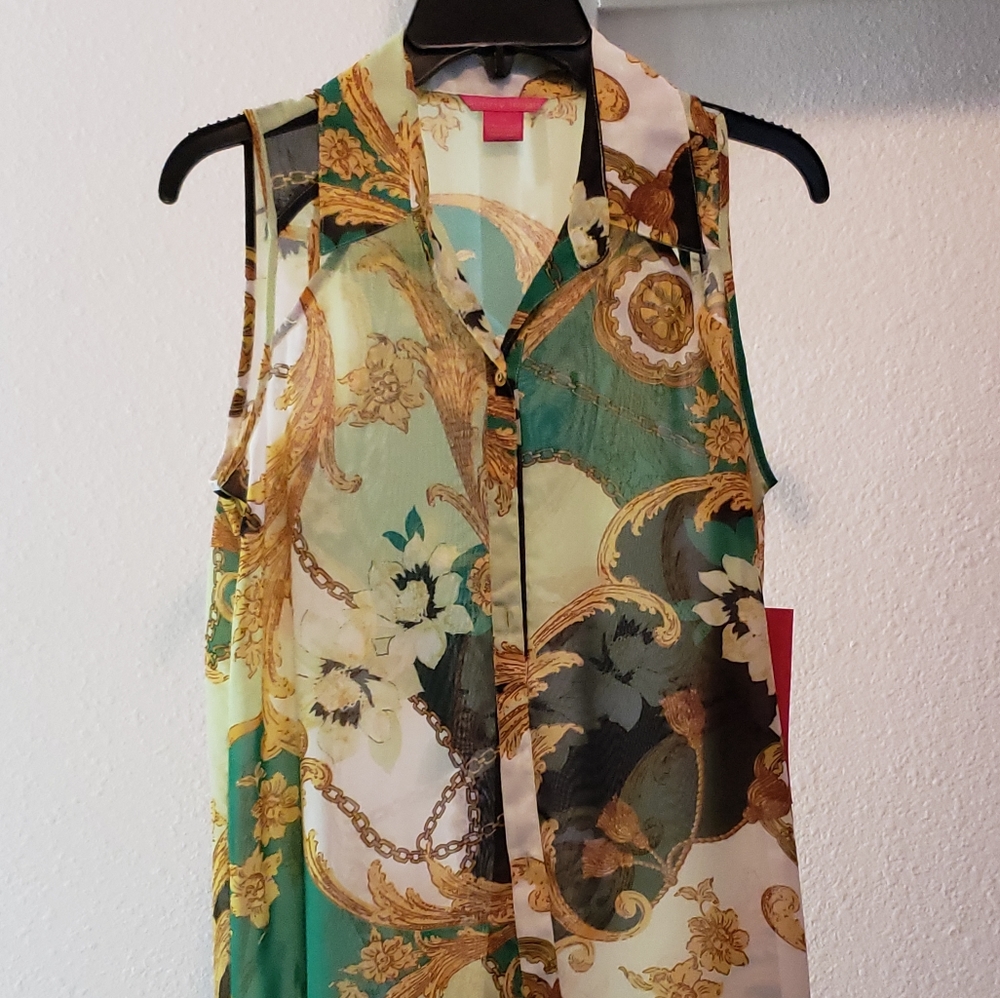 Green and Gold tank top. Size M